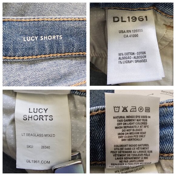 DL1961 Lucy Cutoff Two Tone Shadow Panel Denim Shorts - Picture 14 of 14